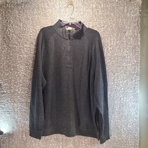 Tommy Bahama Sweater Mens Xl Gray Purple Reversible Pullover Quarter Zip Cotton